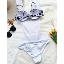 Load image into Gallery viewer, Mesh Sheer Splicing Push Up Monokini