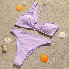 Load image into Gallery viewer, Asymmetrical One Shoulder Bikini Set