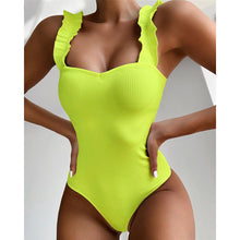 Load image into Gallery viewer, Frill Trim Ruffled One Piece Swimsuit