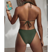 Load image into Gallery viewer, Asymmetric Ruffled Halter Monokini