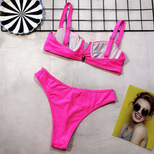 Load image into Gallery viewer, Underwired Neon Push Up Bikini
