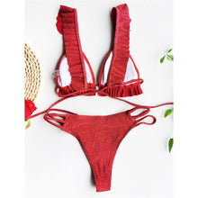 Load image into Gallery viewer, Ruffled Frilled Glitter Sparkling Bikini
