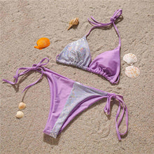 Load image into Gallery viewer, Shinny Splicing Snake Printed Bikini