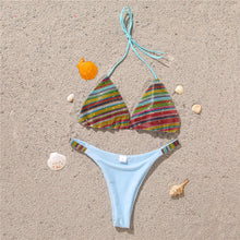 Load image into Gallery viewer, Shiny Rhinestone Rainbow Bikini