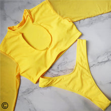 Load image into Gallery viewer, Neon Green Mesh Long Sleeve Tankini