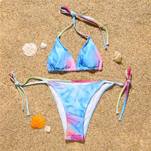 Load image into Gallery viewer, Halter Tie Dye Bikini With Sarong