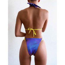 Load image into Gallery viewer, Halter Metallic High Cut Bikini