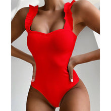 Load image into Gallery viewer, Frill Trim Ruffled One Piece Swimsuit