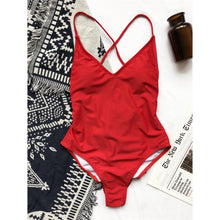 Load image into Gallery viewer, V Neck Scrunch Butt One Piece Swimsuit