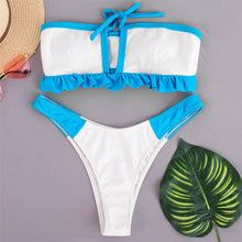 Load image into Gallery viewer, Splicing Bandeau Cut Out Bikini