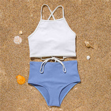 Load image into Gallery viewer, Back Lace Up Contrast Color Bikini