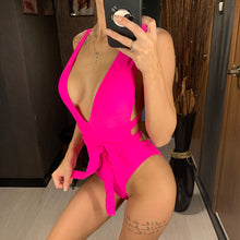 Load image into Gallery viewer, Deep V Neck Wrap Around Monokini