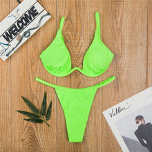 Load image into Gallery viewer, V-bar Bikini With Adjusted-straps