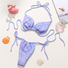 Load image into Gallery viewer, Tie Dye Halter Bikini Tie Side Thong
