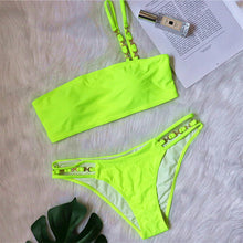 Load image into Gallery viewer, Neon One Shoulder Bikini