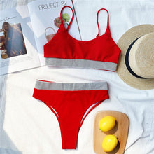 Load image into Gallery viewer, Shiny Elastic Band High Waist Bikini