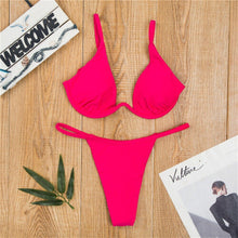 Load image into Gallery viewer, V-bar Bikini With Adjusted-straps