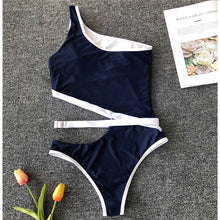 Load image into Gallery viewer, One Shoulder Cut Out Monokini