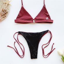 Load image into Gallery viewer, Sexy Shiny Sequins Bikini Set