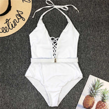 Load image into Gallery viewer, Halter Lace Up Backless Monokini