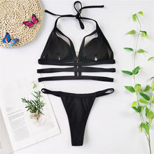Load image into Gallery viewer, Halter Zipper Front Bikini Set