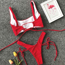 Load image into Gallery viewer, Neon Green High Leg Cut Bikini