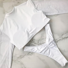 Load image into Gallery viewer, Neon Green Mesh Long Sleeve Tankini