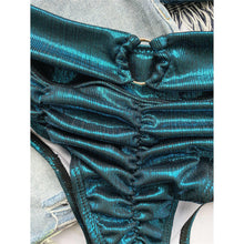 Load image into Gallery viewer, Metallic Shiny Bow High Waist Bikini