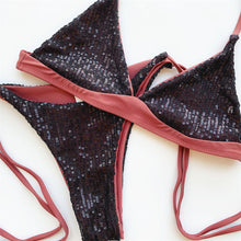 Load image into Gallery viewer, Sexy Shiny Sequins Bikini Set