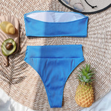 Load image into Gallery viewer, Ribbed Strapless High Waist Bikini
