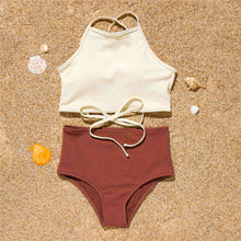 Load image into Gallery viewer, Back Lace Up Contrast Color Bikini