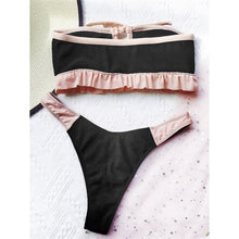 Load image into Gallery viewer, Splicing Bandeau Cut Out Bikini