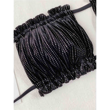 Load image into Gallery viewer, Black Shiny Bandeau Bikini