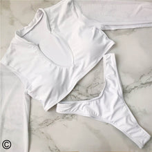 Load image into Gallery viewer, Neon Green Mesh Long Sleeve Tankini