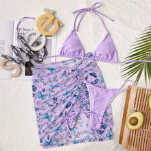 Load image into Gallery viewer, Halter Bikini With Butterfly Sarong