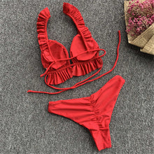 Load image into Gallery viewer, Ruffle-Strap Frilled Bikini