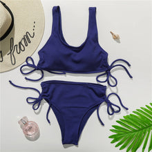 Load image into Gallery viewer, Drawstring Side Lace Up Bikini