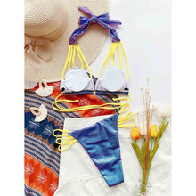 Load image into Gallery viewer, Halter Metallic High Cut Bikini