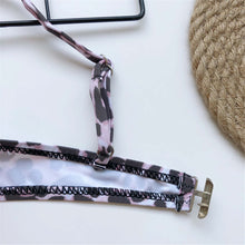 Load image into Gallery viewer, Leopard V-bar Underwired Bra Push Up Bikini