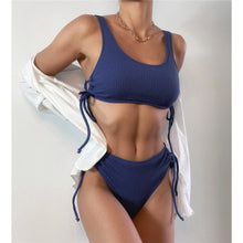 Load image into Gallery viewer, Drawstring Side Lace Up Bikini