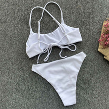 Load image into Gallery viewer, Lace up Back Ribbed Bikini