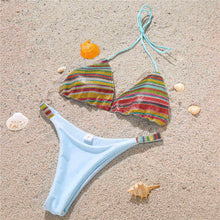 Load image into Gallery viewer, Shiny Rhinestone Rainbow Bikini