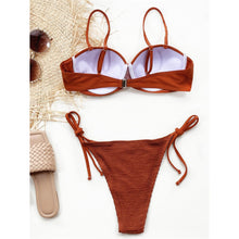 Load image into Gallery viewer, Wrinkled Patchwork Push Up Bikini