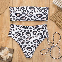 Load image into Gallery viewer, Leopard Bandeau High Waist Bikini