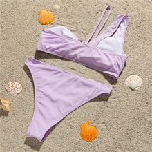 Load image into Gallery viewer, Asymmetrical One Shoulder Bikini Set