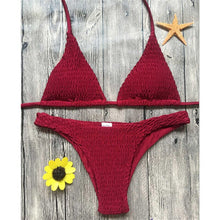Load image into Gallery viewer, Plain Wrinkled Bikini