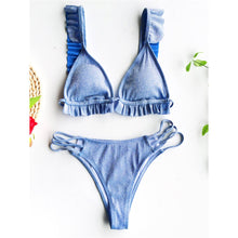 Load image into Gallery viewer, Ruffled Frilled Glitter Sparkling Bikini