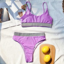 Load image into Gallery viewer, Shiny Elastic Band High Waist Bikini