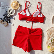 Load image into Gallery viewer, Blue Printed High Waist Bikini Set