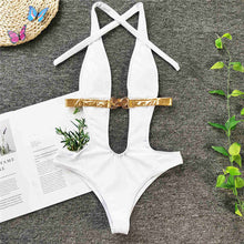 Load image into Gallery viewer, Plunge Neck Backless Monokini